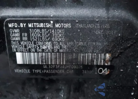 2018 Mitsubishi Mirage G4 Es from USA, damaged, VIN ML32F3FJ4JHF09025